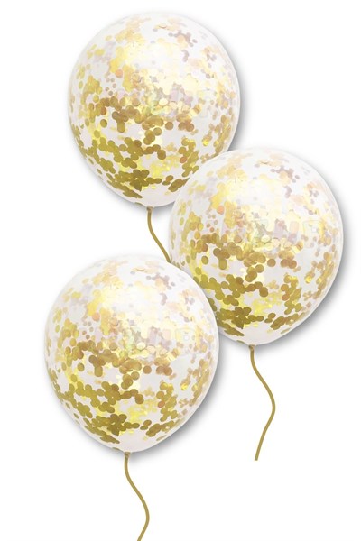 Gold Konfetili Şeffaf Balon 10 Adet 30 Cm Içi Gözüken Altın Sarısı Balon Pullu Renksiz Balon Parti