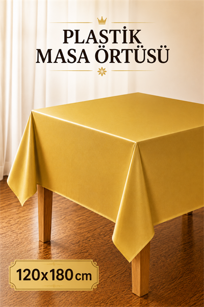 Gold Renk Kullan At 120x180 Cm Doğum Günü Partisi Için Düz Altın Rengi Plastik Masa Örtüsü