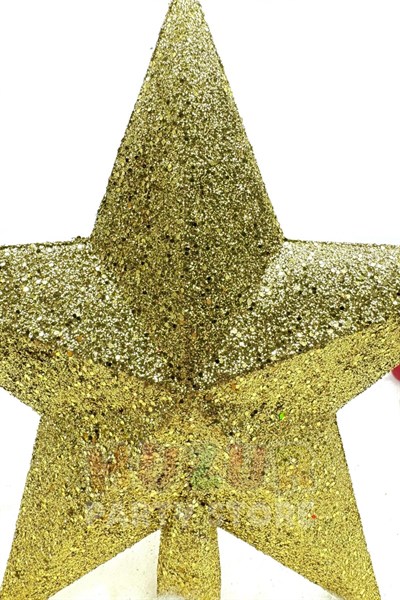 Gold Renk Simli Tepelik 20x19 Cm Parlak Altın Sarısı Pullu Yılbaşı Çam Ağacı Yeni Yıl Tepeliği