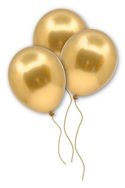 Gold Renkli Krom Balon 10 Adet 30 Cm Altın Sarısı Inanılmaz Parlak Rengi Canlı Doğum Günü Partisi