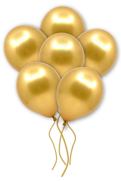 Gold Renkli Metalik Balon 10 Adet 30 Cm Altın Sarısı Lateks Parti Konsept Temalı Doğum Günü Balonu