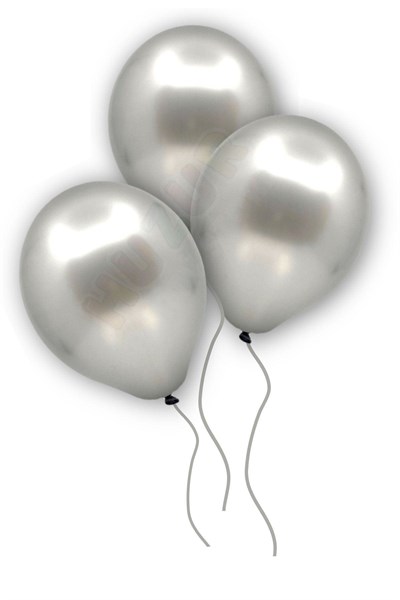 Gümüş Renkli Metalik Balon 10 Adet 30 Cm Gri Silver Lateks Parti Konsept Temalı Doğum Günü Balonu