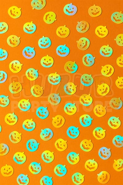Halloween Balkabağı Serpiştirmelik Masa Konfeti Hologramlı Cadılar Bayramı Kabak 1 Cm 125 Adet