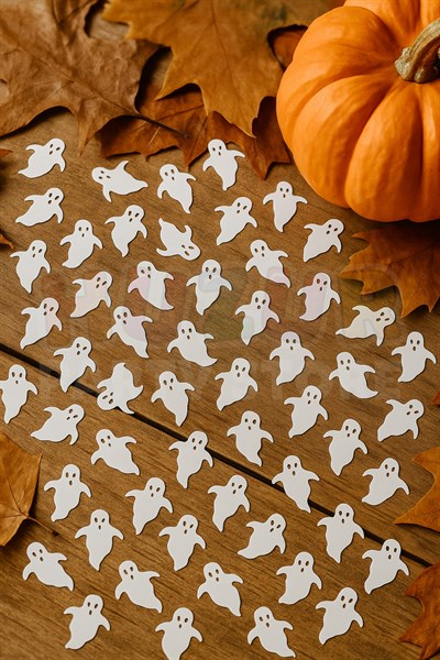 Halloween Hayalet Serpiştirmelik Masa Konfeti Cadılar Bayramı Partisi 2 cm 85 Adet Parlak Plastik