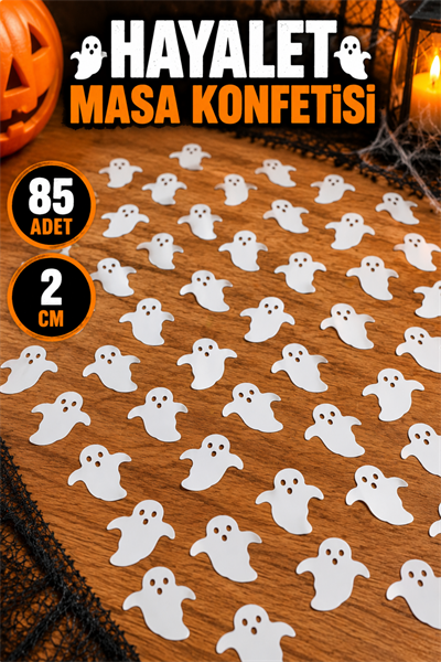 Halloween Hayalet Serpiştirmelik Masa Konfeti Cadılar Bayramı Partisi 2 cm 85 Adet Parlak Plastik