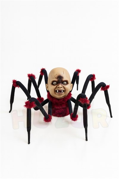 Hareket Eden Sesli Işıklı Örümcek Bebek 70 Cm Pilli Tüylü Halloween Cadılar Bayramı Sese Duyarlı