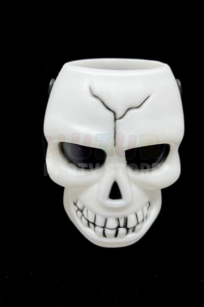 Işıklı Sesli İskelet Şeker Kovası 18x13 Cm Pilli Kurukafa Halloween Partisi Cadılar Bayramı Dekoru