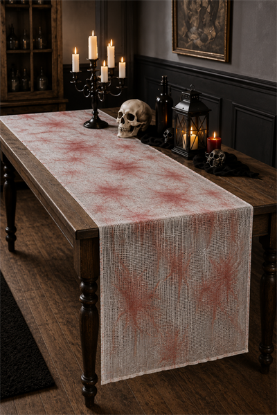Kanlı Bez Dekor 120x200 cm Halloween Masa Örtüsü Duvar Süsü Cadılar Bayramı Korku Parti Aksesuarı