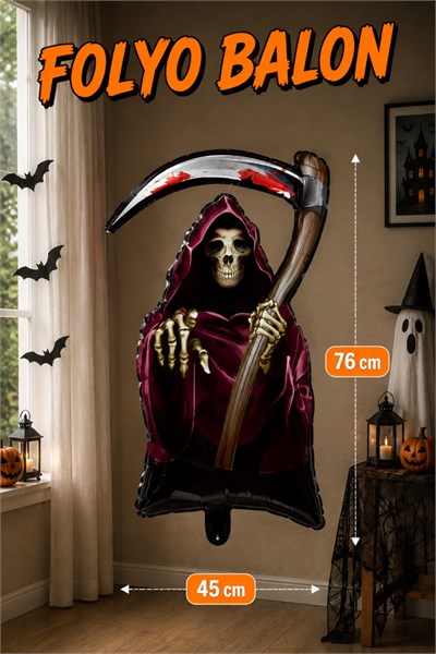 Kargılı Cadı Folyo Balon 45x76 Cm Halloween Partisi Cadılar Bayramı Dekoratif Balon Helyuma Uyumlu