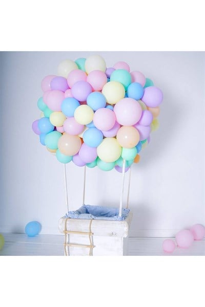 Karışık Makaron Balon 10 Adet 30 Cm Pastel Somon Yeşil Sarı Pembe Mor Mavi Doğum Günü Parti Konsepti