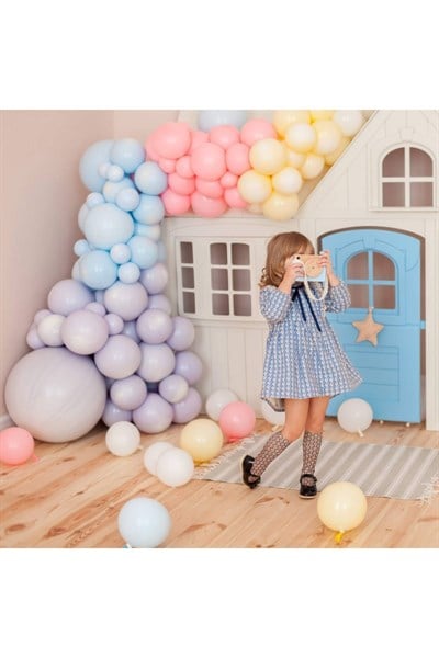 Karışık Makaron Balon 10 Adet 30 Cm Pastel Somon Yeşil Sarı Pembe Mor Mavi Doğum Günü Parti Konsepti
