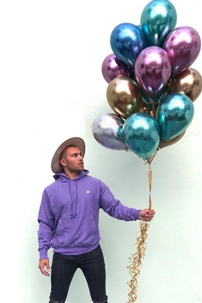 Karışık Renkli Krom Balon 10 Adet 30 Cm Inanılmaz Parlak Canlı Renk Renk Doğum Günü Parti Balonu