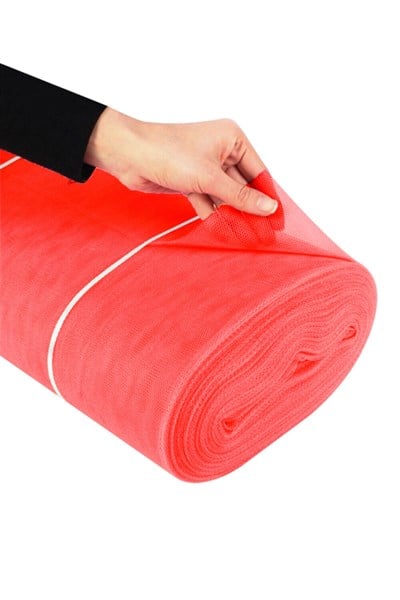 Kırmızı Renkli 10 Metre Grek Petek Tül Kumaş En 2 Metre Nişan Bohçası Tülü Valiz Oda Kapı Süsü