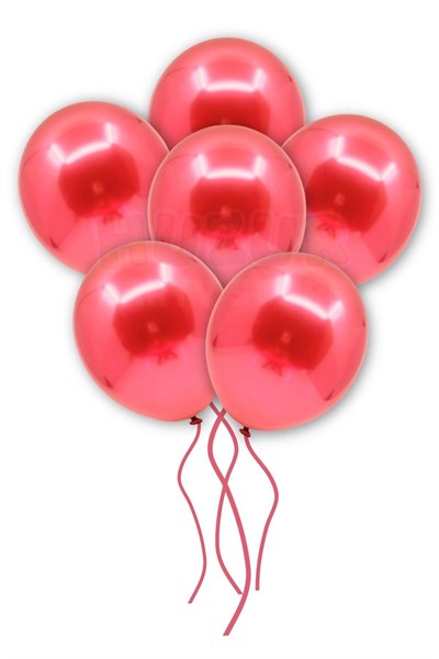 Kırmızı Renkli Krom Balon 10 Adet 30 Cm Inanılmaz Parlak Aynalı Rengi Canlı Doğum Günü Parti Balonu