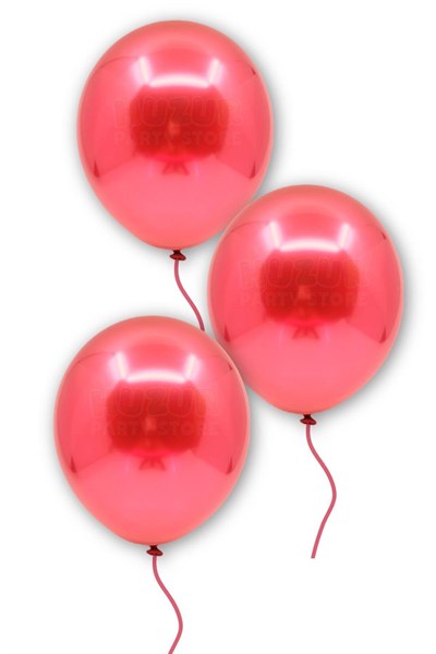 Kırmızı Renkli Krom Balon 10 Adet 30 Cm Inanılmaz Parlak Aynalı Rengi Canlı Doğum Günü Parti Balonu