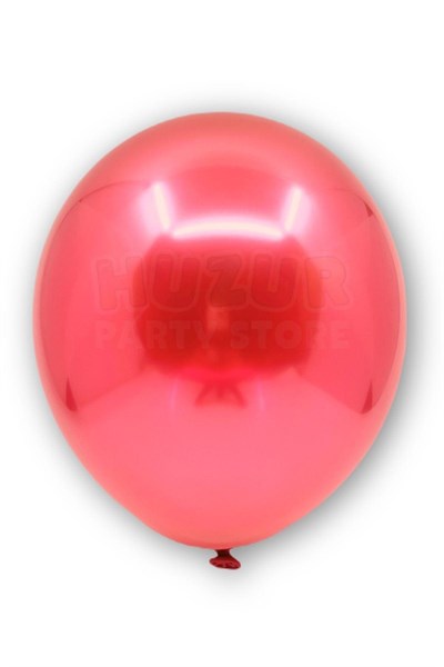 Kırmızı Renkli Krom Balon 10 Adet 30 Cm Inanılmaz Parlak Aynalı Rengi Canlı Doğum Günü Parti Balonu