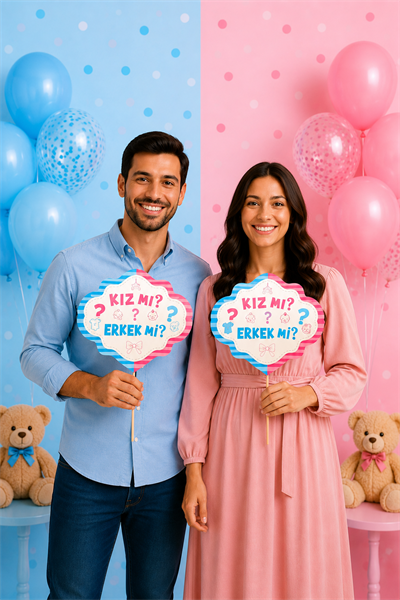 Kız mı Erkek mi Konuşma Balonu 10 Adet Cinsiyet Belirleme Partisi Baby Shower Fotoğraf Çekim Seti