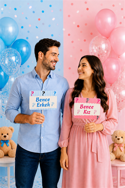 Kız mı Erkek mi Konuşma Balonu 10 Adet Cinsiyet Belirleme Partisi Baby Shower Fotoğraf Çekim Seti
