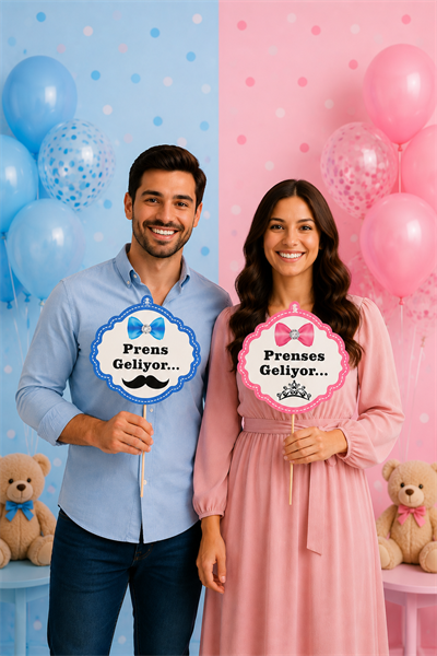 Kız mı Erkek mi Konuşma Balonu 10 Adet Cinsiyet Belirleme Partisi Baby Shower Fotoğraf Çekim Seti