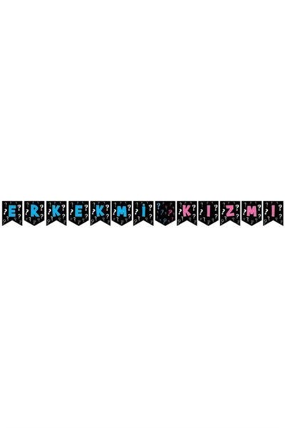 Kız Mı Erkek Mi Yazısı Cinsiyet Öğrenme Partisi Boy Or Girl Gender Reveal 2 mt Yazı Flama Banner