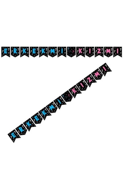 Kız Mı Erkek Mi Yazısı Cinsiyet Öğrenme Partisi Boy Or Girl Gender Reveal 2 mt Yazı Flama Banner