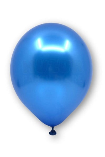 Koyu Mavi Renkli Metalik Balon 10 Adet 30 Cm Lacivert Lateks Parti Sünnet Mevlüt Doğum Günü Balonu