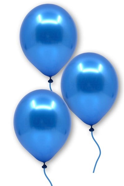 Koyu Mavi Renkli Metalik Balon 10 Adet 30 Cm Lacivert Lateks Parti Sünnet Mevlüt Doğum Günü Balonu