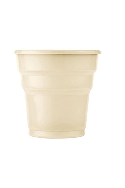 Krem Renk 25 Li Plastik Bardak 180 Cc 7 Oz Sert Doğum Günü Partisi Meşrubat Bardağı