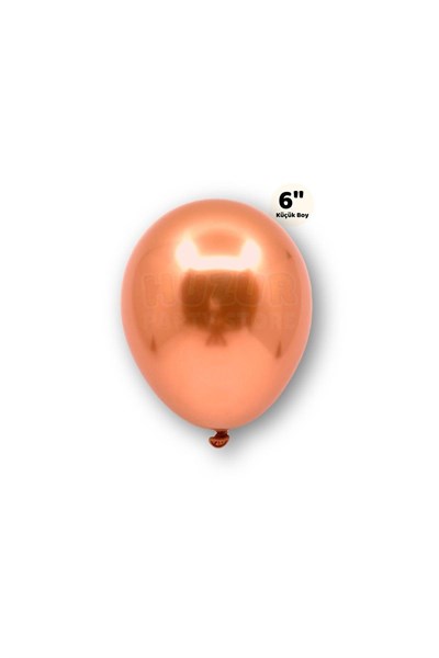 Küçük Mini Boy Bakır Renkli Krom Balon 10 Adet 6 Inç 15 Cm Çok Parlak Aynalı Doğum Günü Parti Balonu