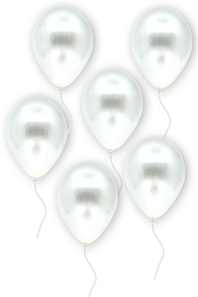 Küçük Mini Boy Beyaz Renkli Metalik Balon 10 Adet 6 Inç 15 Cm Parti Konsept Kına Doğum Günü Balonu