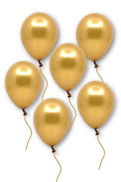 Küçük Mini Boy Gold Renkli Metalik Balon 10 Adet 6 Inç 15 Cm Altın Sarısı Temalı Doğum Günü Balonu