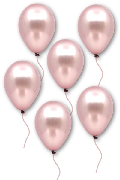 Küçük Mini Boy Gül Kurusu Renkli Metalik Balon 10 Adet 6 Inç 15 Cm Koyu Pembe Doğum Günü Süs Balonu