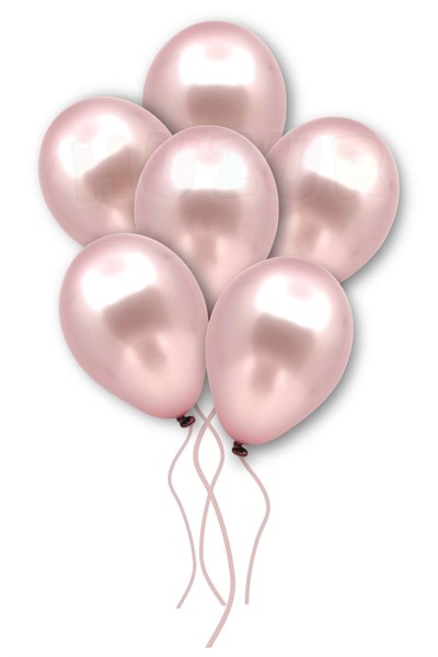 Küçük Mini Boy Gül Kurusu Renkli Metalik Balon 10 Adet 6 Inç 15 Cm Koyu Pembe Doğum Günü Süs Balonu