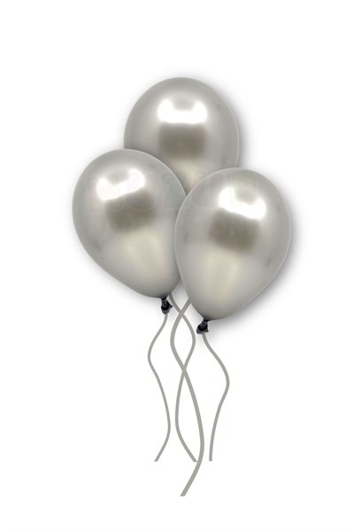 Küçük Mini Boy Gümüş Renkli Metalik Balon 10 Adet 6 Inç 15 Cm Gri Silver Konsept Doğum Günü Balonu