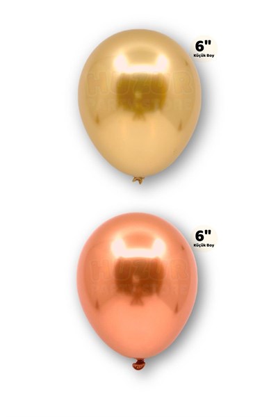 Küçük Mini Boy Karışık 10 Adet Renkli Krom Balon 15 Cm 6 Inç Parlak Renk Renk Doğum Günü Parti Süsü