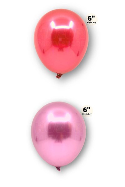 Küçük Mini Boy Karışık 10 Adet Renkli Krom Balon 15 Cm 6 Inç Parlak Renk Renk Doğum Günü Parti Süsü