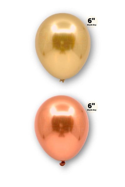 Küçük Mini Boy Karışık 50 Adet Renkli Krom Balon 15 Cm 6 Inç Parlak Renk Renk Doğum Günü Parti Süsü