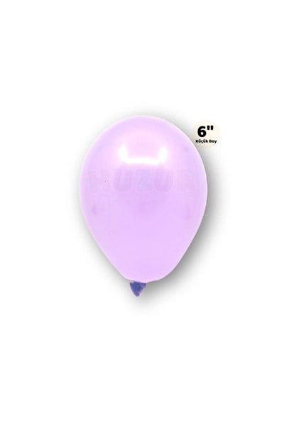 Küçük Mini Boy Mor Renkli Makaron Balon 10 Adet 6 Inç 15 Cm Parti Balonu Soft Renk Doğum Günü Süsü