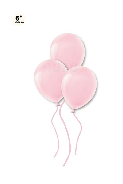 Küçük Mini Boy Pembe Renkli Makaron Balon 10 Adet 6 Inç 15 Cm Parti Balonu Soft Renk Doğum Günü Süsü