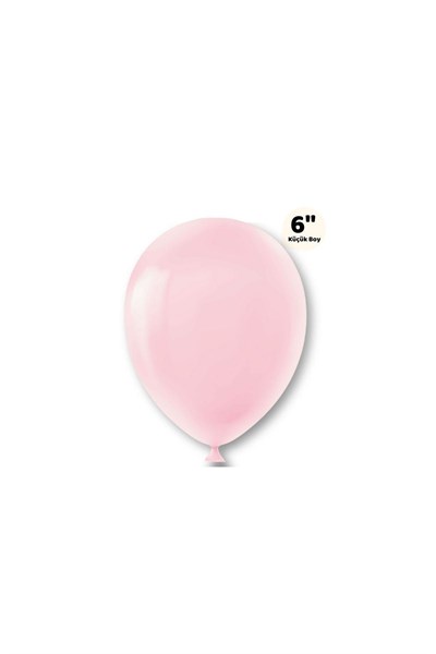 Küçük Mini Boy Pembe Renkli Makaron Balon 10 Adet 6 Inç 15 Cm Parti Balonu Soft Renk Doğum Günü Süsü