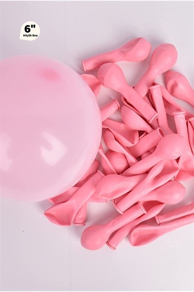 Küçük Mini Boy Pembe Renkli Makaron Balon 10 Adet 6 Inç 15 Cm Parti Balonu Soft Renk Doğum Günü Süsü