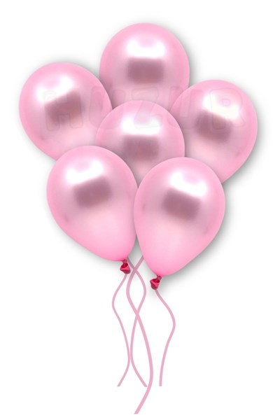 Küçük Mini Boy Pembe Renkli Metalik Balon 10 Adet 6 Inç 15 Cm Doğum Günü Cinsiyet Temalı Balonu