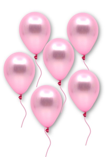 Küçük Mini Boy Pembe Renkli Metalik Balon 10 Adet 6 Inç 15 Cm Doğum Günü Cinsiyet Temalı Balonu