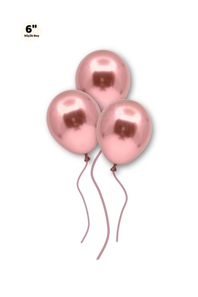 Küçük Mini Boy Rose Gold 10 Adet Renkli Krom Balon 6 Inç 15 Cm Bekarlığa Veda Bride Doğum Günü Balon