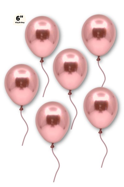 Küçük Mini Boy Rose Gold 10 Adet Renkli Krom Balon 6 Inç 15 Cm Bekarlığa Veda Bride Doğum Günü Balon