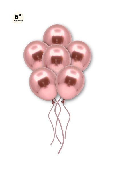 Küçük Mini Boy Rose Gold 10 Adet Renkli Krom Balon 6 Inç 15 Cm Bekarlığa Veda Bride Doğum Günü Balon