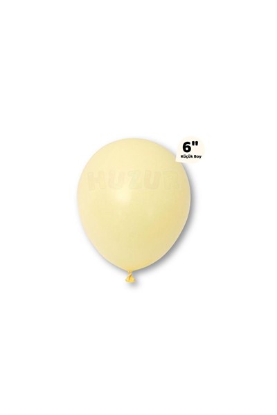 Küçük Mini Boy Sarı Renkli Makaron Balon 50 Adet 6 Inç 15 Cm Parti Balonu Soft Renk Doğum Günü Süsü