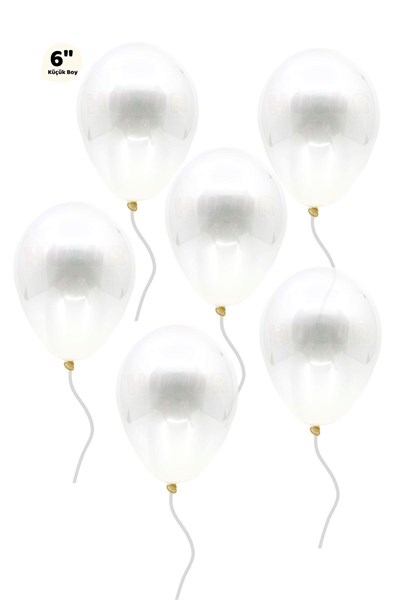 Küçük Mini Boy Şeffaf Balon 50 Adet 6 Inç 15 Cm Içi Gözüken Içine Balon Pulu Konfetisi Koyulan Balon