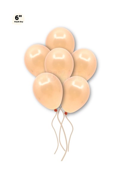 Küçük Mini Boy Somon Renkli Makaron Balon 10 Adet 6 Inç 15 Cm Parti Balonu Soft Renk Doğum Günü Süsü