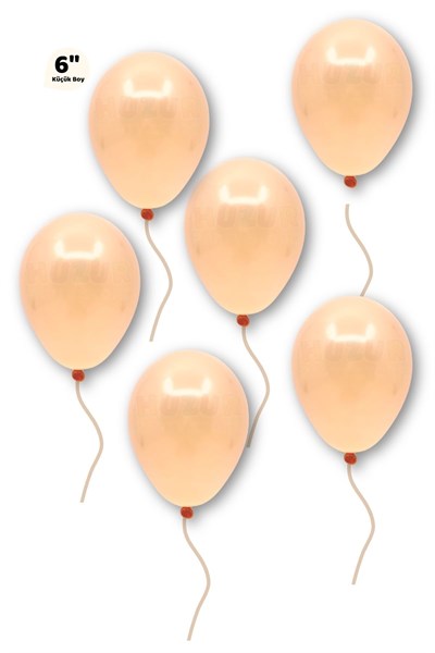 Küçük Mini Boy Somon Renkli Makaron Balon 10 Adet 6 Inç 15 Cm Parti Balonu Soft Renk Doğum Günü Süsü